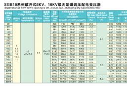 SGB10系列敞开式6KV、10KV级无励磁调压配电变压器